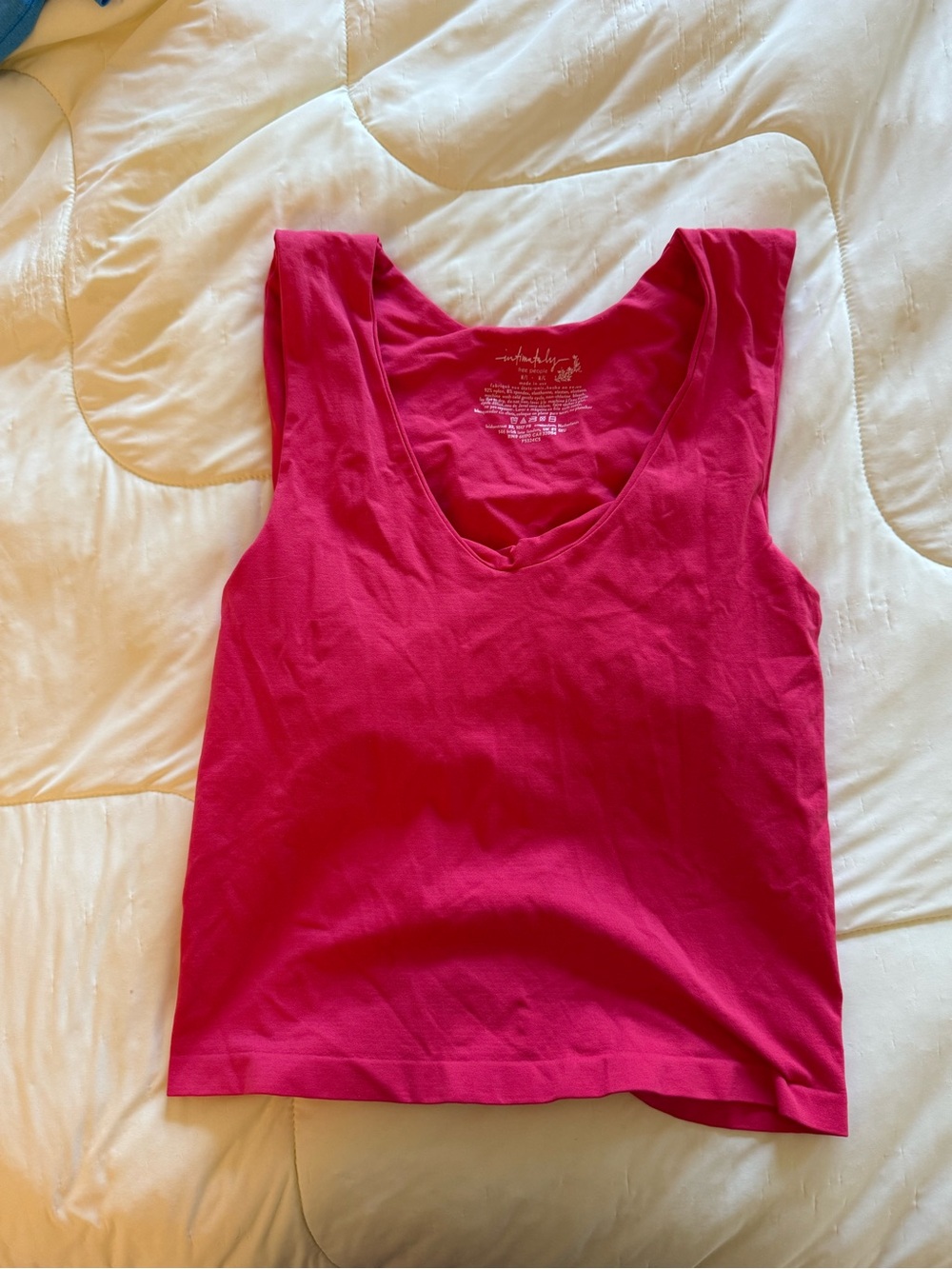 Free People Bright Hot Pink V-Neck Tank